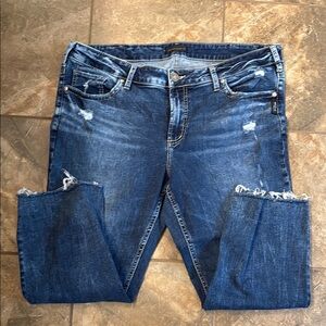 Distressed Blue Jeans